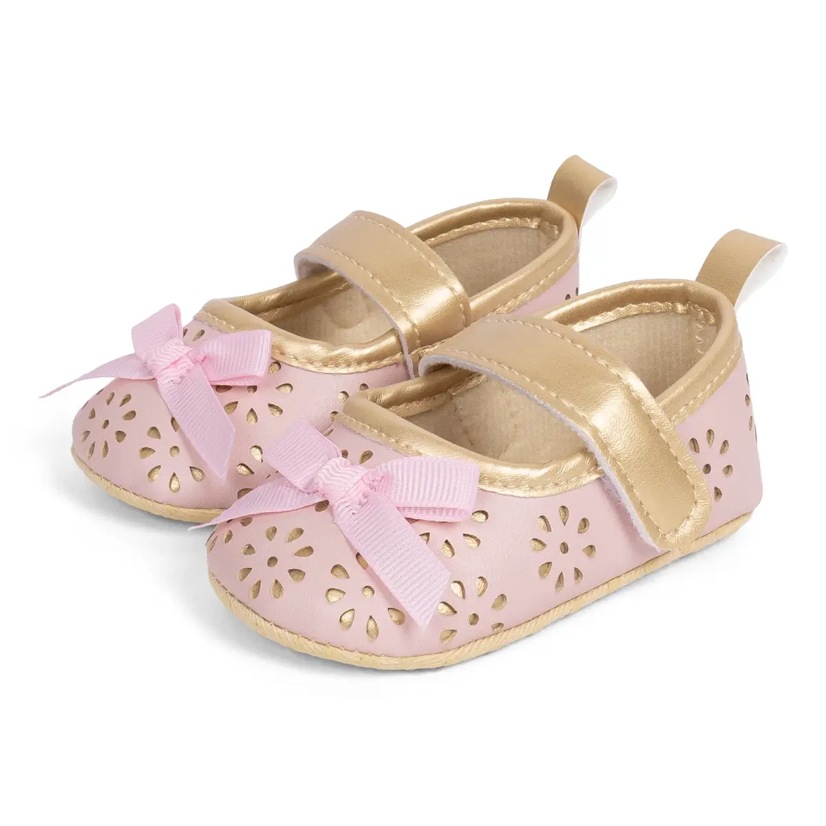 White Cut Out Baby Slippers for Girls