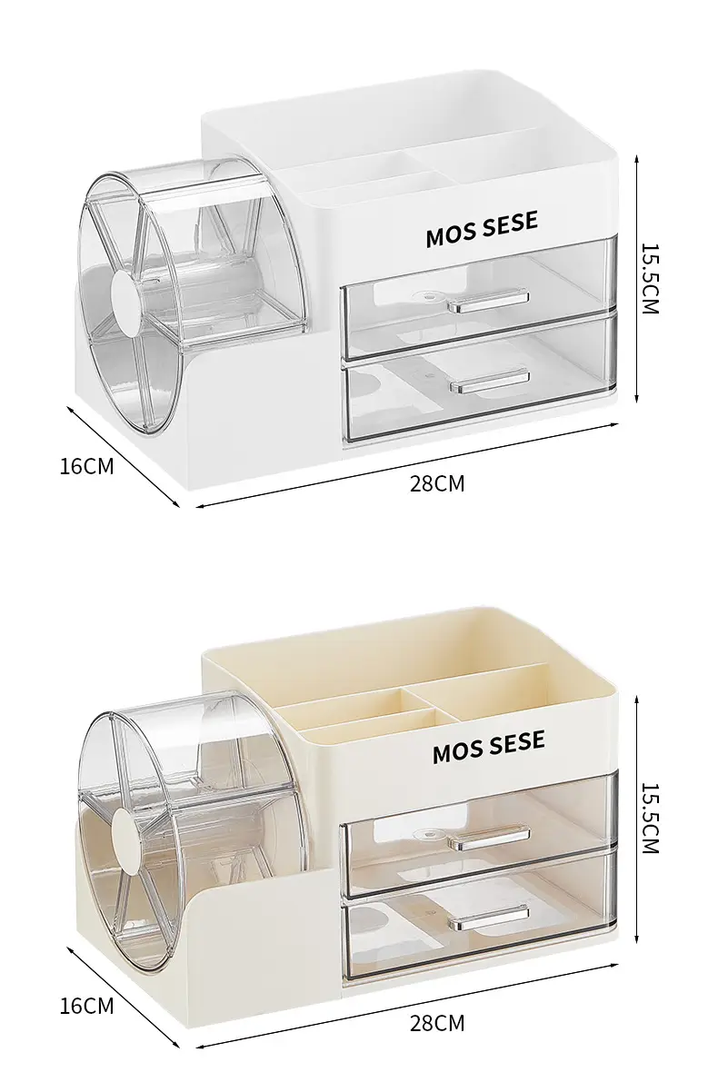New Cosmetics Storage Box, Dressing Table, Skin Care Product Storage Rack with Rotating Organizer, Desktop Dust-Proof Cosmetic Box — feature 14