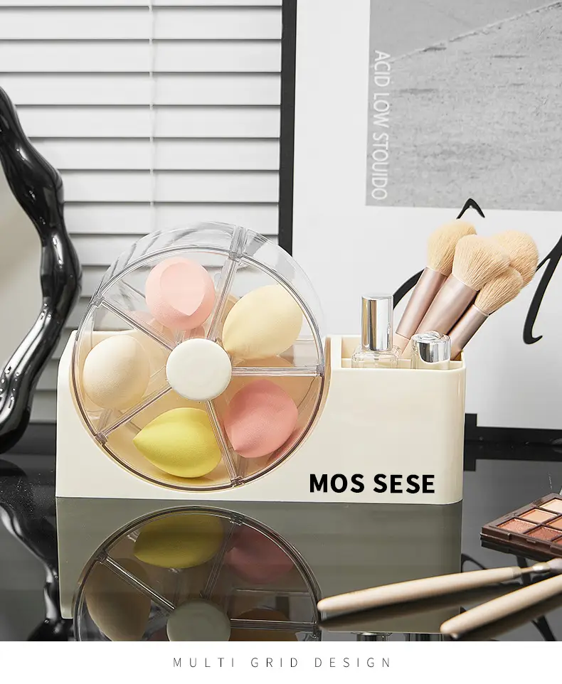 New Cosmetics Storage Box, Dressing Table, Skin Care Product Storage Rack with Rotating Organizer, Desktop Dust-Proof Cosmetic Box — feature 18