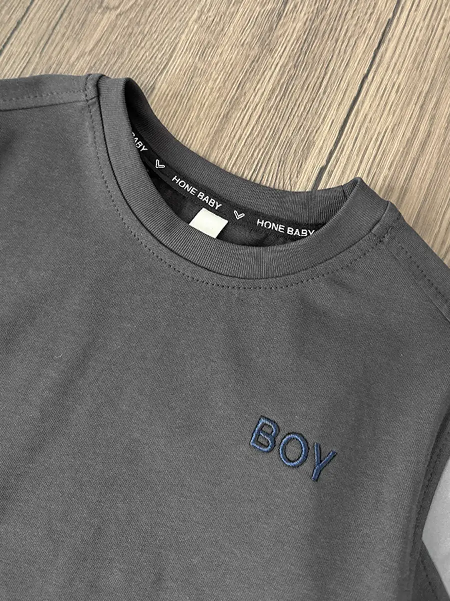 Kids 2026 Summer Pocket T-Shirt Black Gray - Image 4