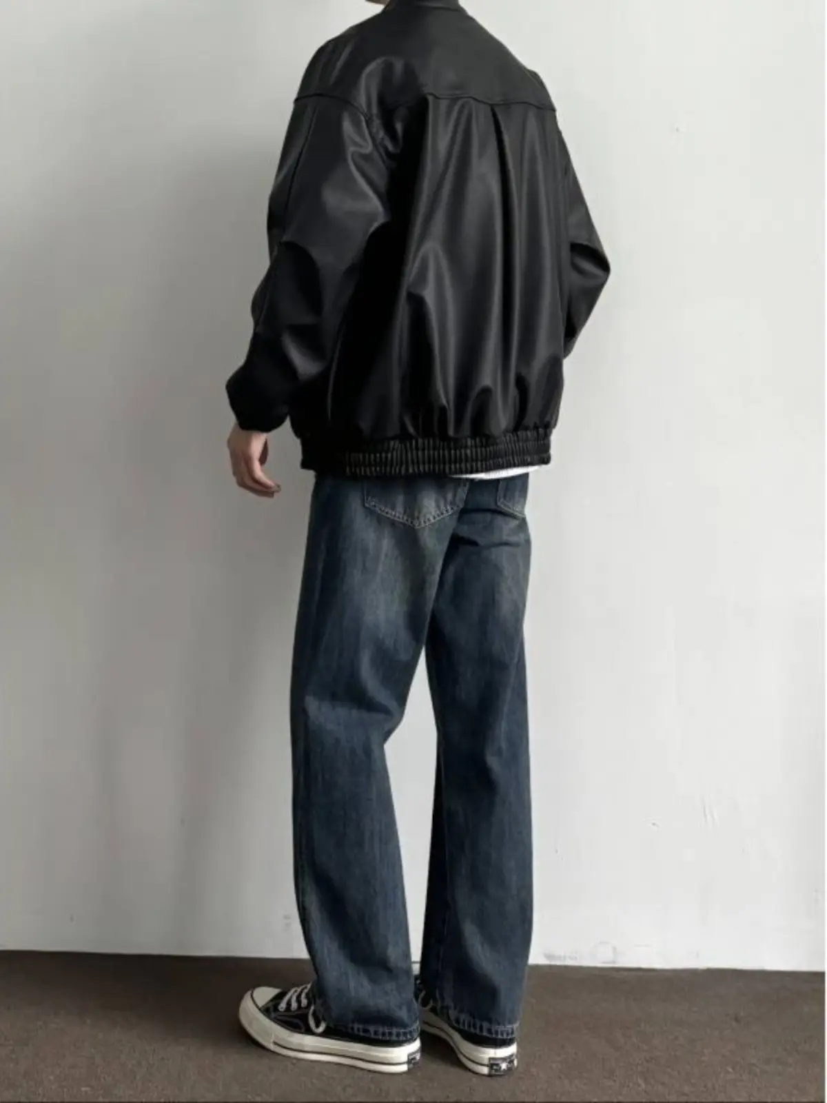 Men Dark Blue Jeans 2025 Spring Summer Loose Straight Fit — feature 4