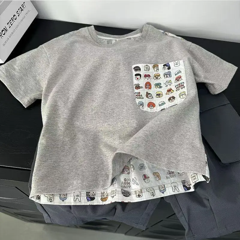 Boy Pure Cotton Cartoon Printed Summer T-Shirt — feature 2