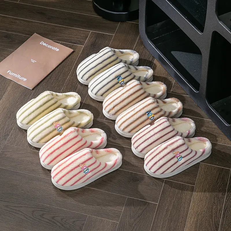 Women's Autumn and Winter Dormitory Wear-Resistant Fleece-Lined Warm Home Slippers for Couples, Men's Slippers - Image 8