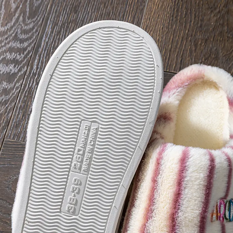 Women's Autumn and Winter Dormitory Wear-Resistant Fleece-Lined Warm Home Slippers for Couples, Men's Slippers - Image 9
