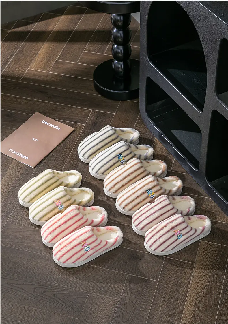Women's Autumn and Winter Dormitory Wear-Resistant Fleece-Lined Warm Home Slippers for Couples, Men's Slippers — feature 14