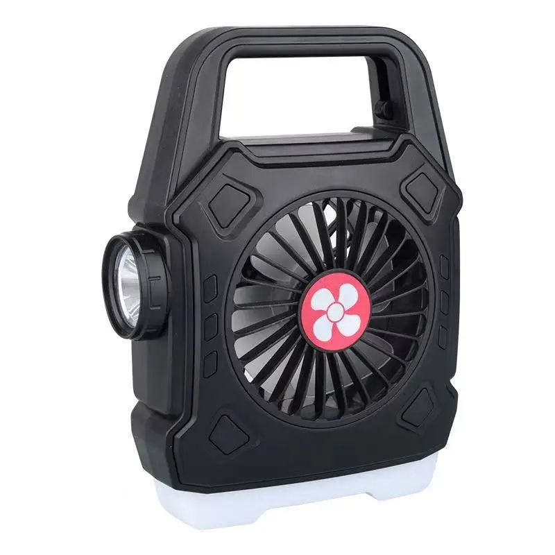 Portable Outdoor Camping Fan Lamp Blue Black Multi-Functional