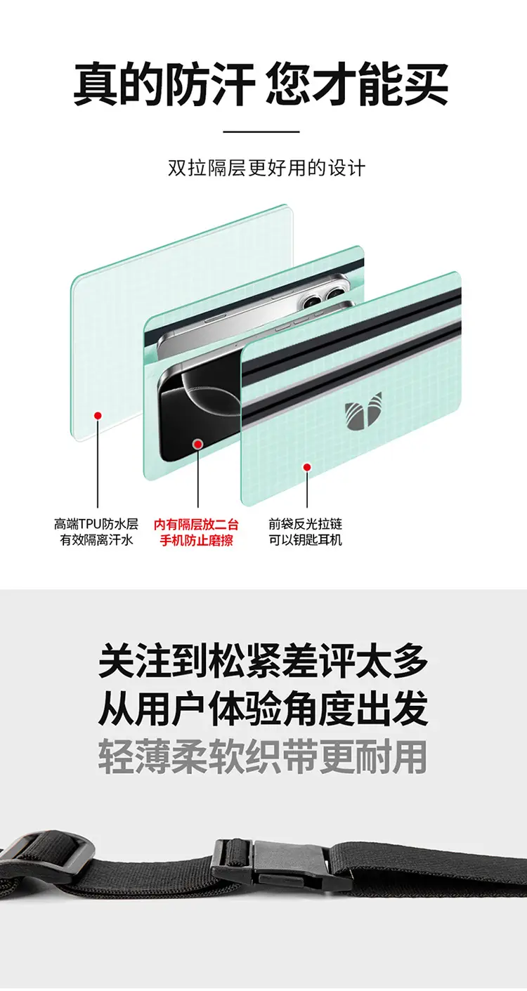 Waterproof Invisible Belt Bag for Mobile Phone & Keys — feature 5
