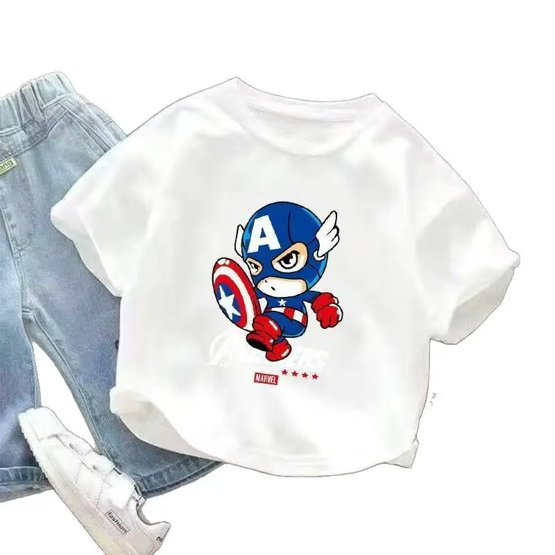 100% Cotton Heart Print Kids T-Shirt White Medium