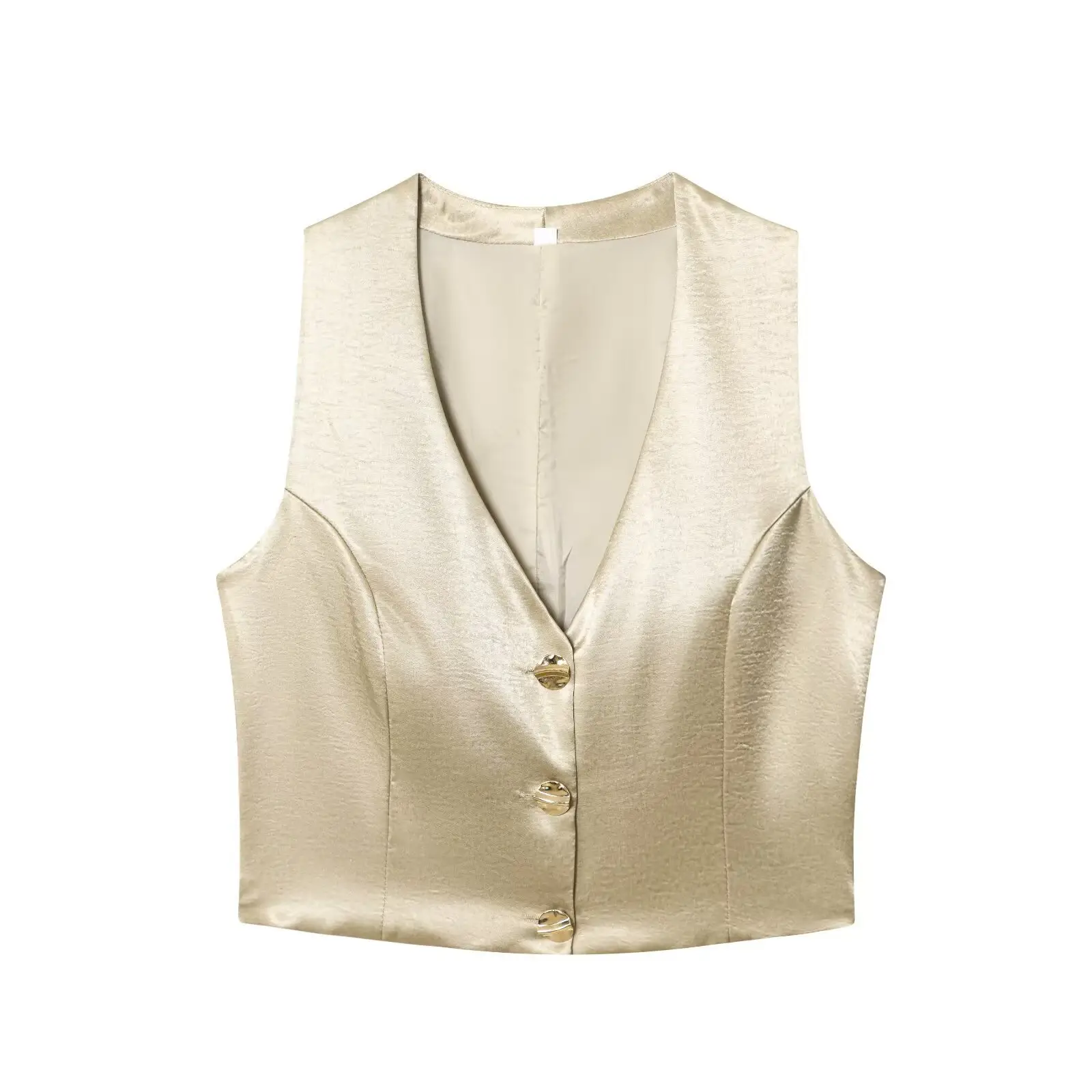 Black Gold Button Silk Top Belt with Wide Leg Pants