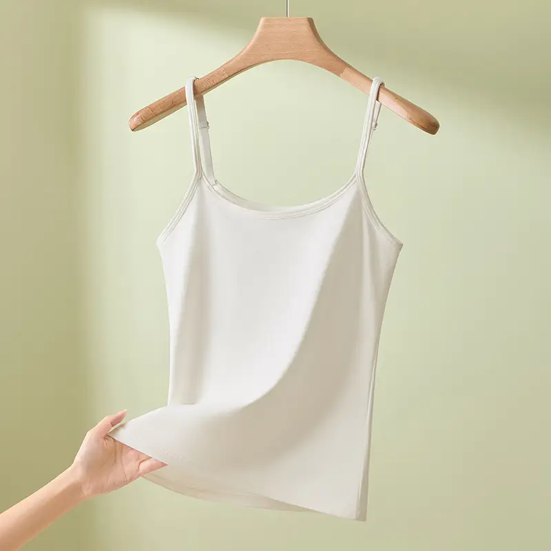 10A Antibacterial Pure Cotton Seamless Camisole Women's Adjustable Large Size Sleeveless Bottoming Vest Outer Wear Bottoming Shirt