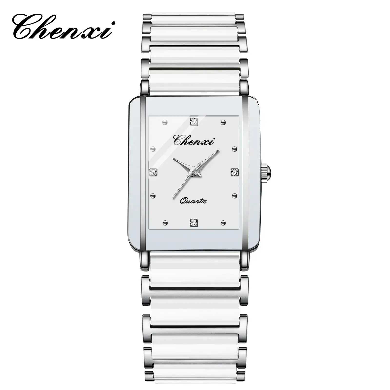 Chenxi Ceramic Square Couple Watches Women Men Wholesale