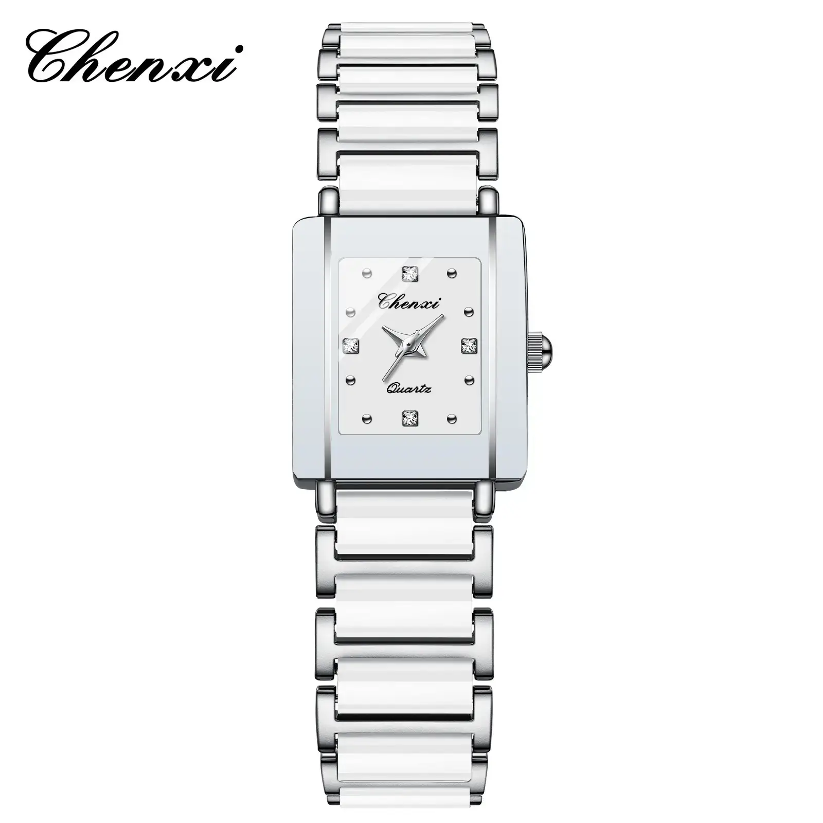 Chenxi Ceramic Square Couple Watches Women Men Wholesale