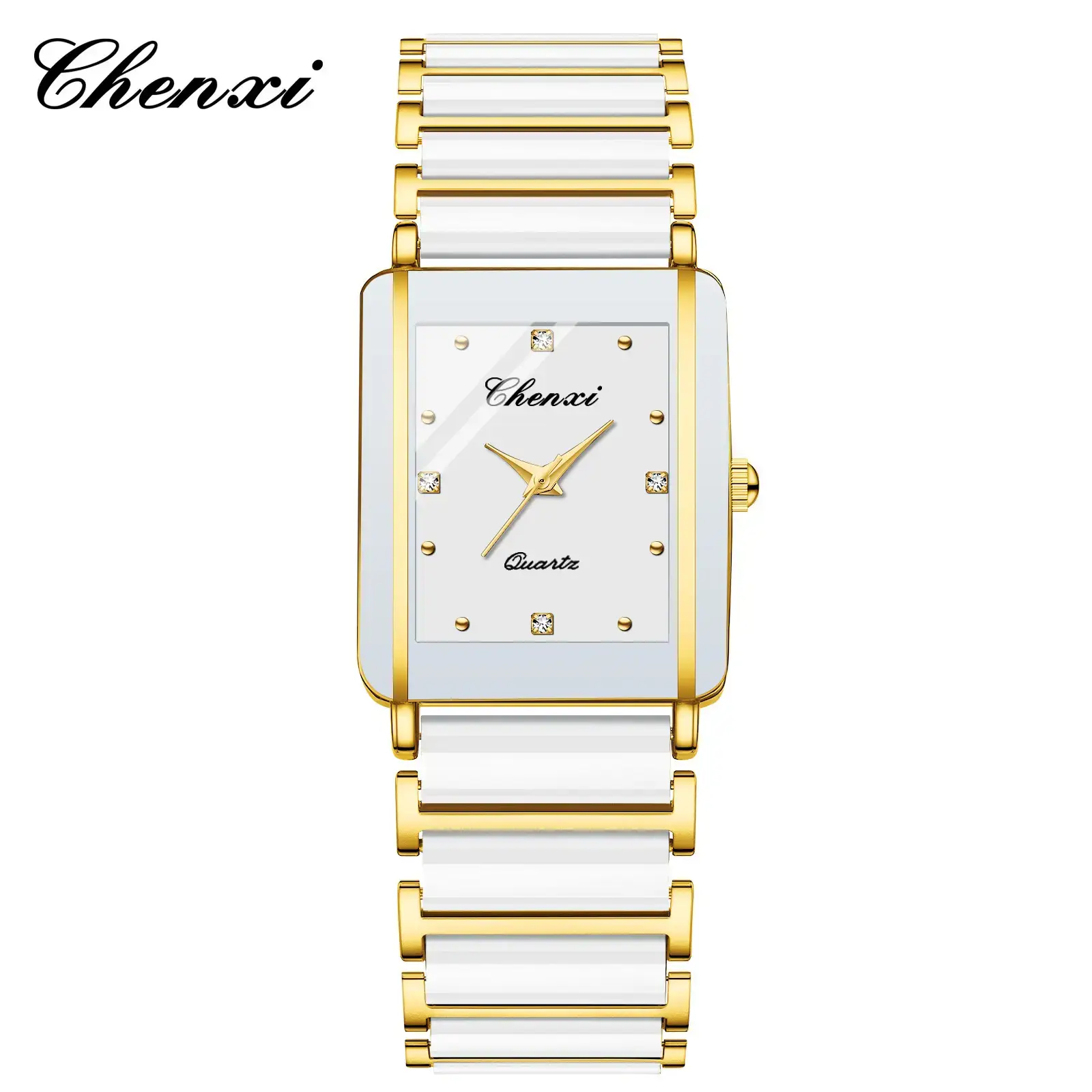 Chenxi Ceramic Square Couple Watches Women Men Wholesale