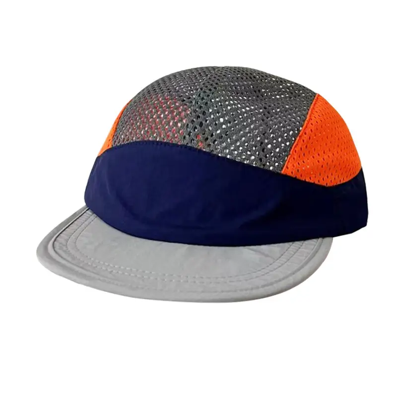 Men's Mesh Sun Hat Blue Orange 54x10cm - Image 9