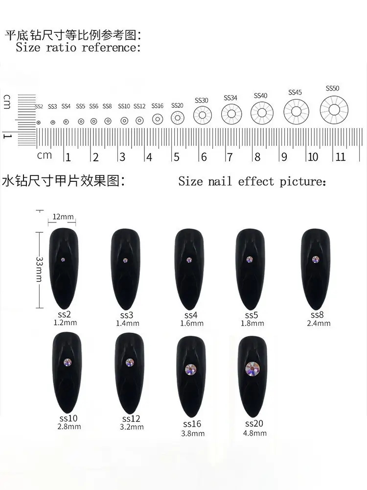 Dark Blue Flat Bottom Diamond Nail Polish 1440PCS — feature 4