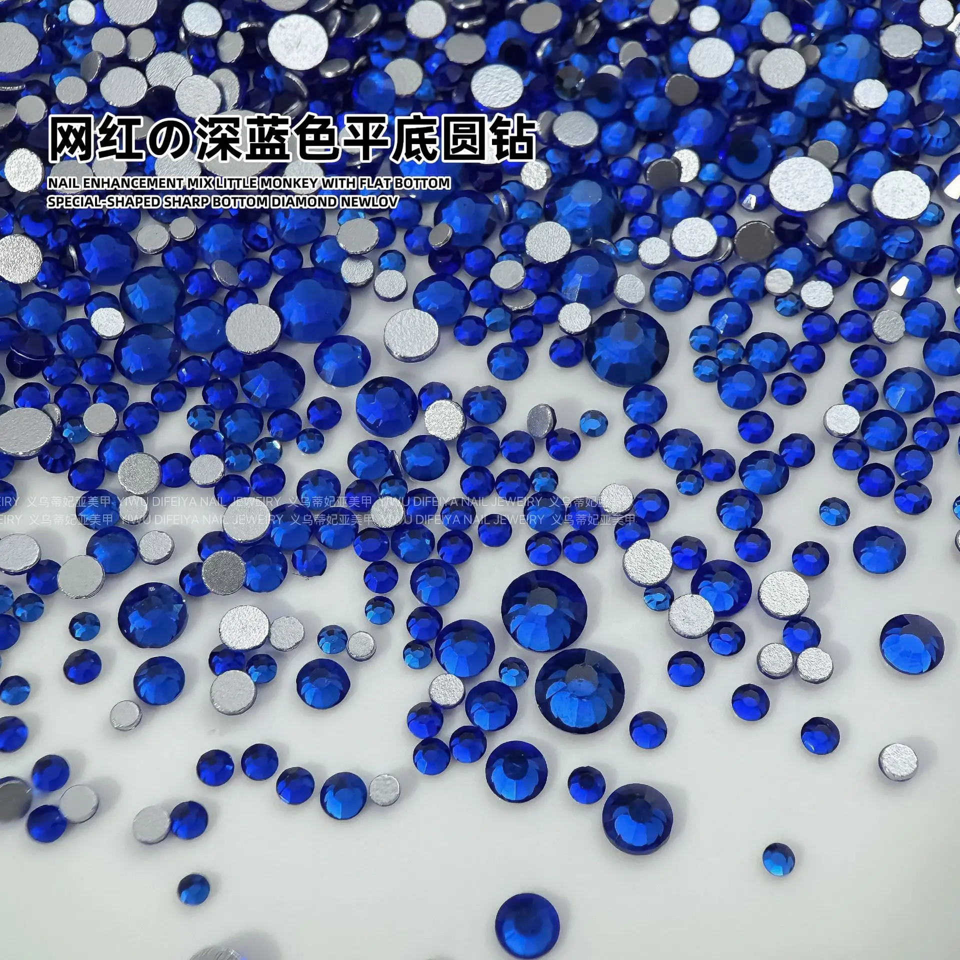 Dark Blue Flat Bottom Diamond Nail Polish 1440PCS — feature 5