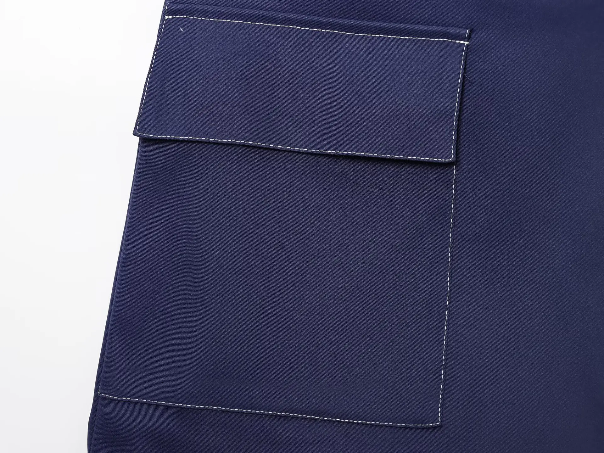 Men Navy Blue Belted Slimming Shorts High Waist — feature 9