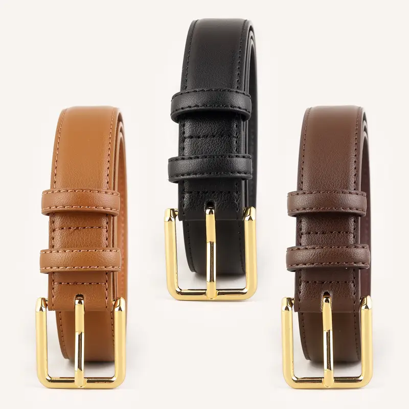Women's Genuine Leather Belt Neutral Brown Retro Style - Image 8