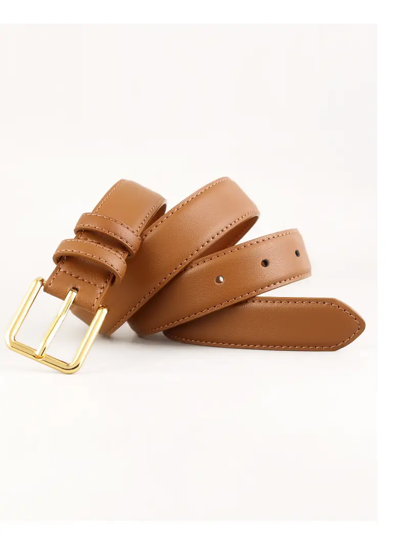 Women's Genuine Leather Belt Neutral Brown Retro Style — feature 11