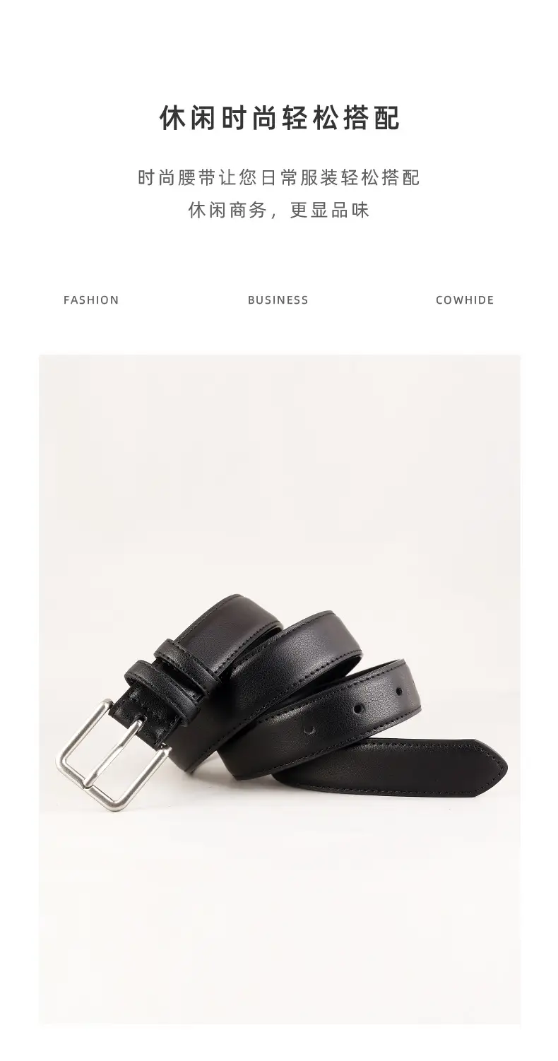 Women's Genuine Leather Belt Neutral Brown Retro Style — feature 13