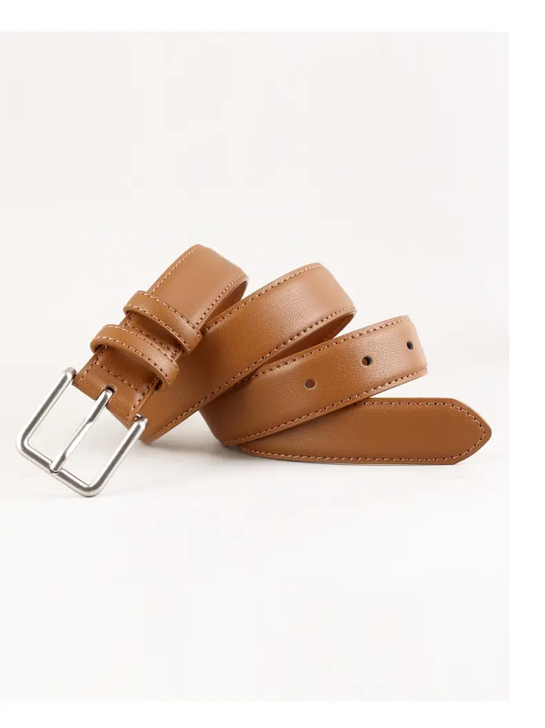 Women's Genuine Leather Belt Neutral Brown Retro Style — feature 14