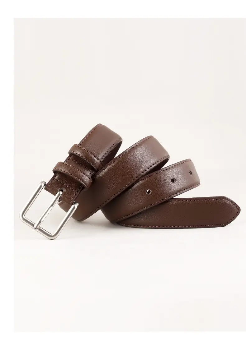 Women's Genuine Leather Belt Neutral Brown Retro Style — feature 15