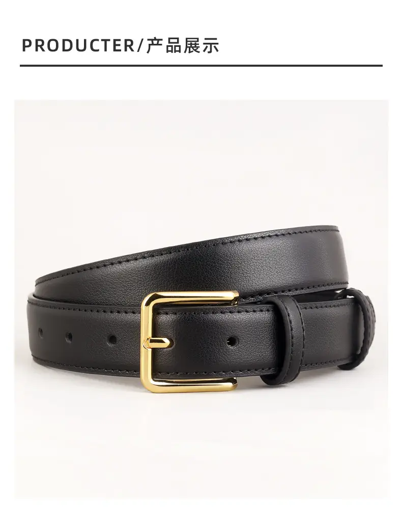 Women's Genuine Leather Belt Neutral Brown Retro Style — feature 23