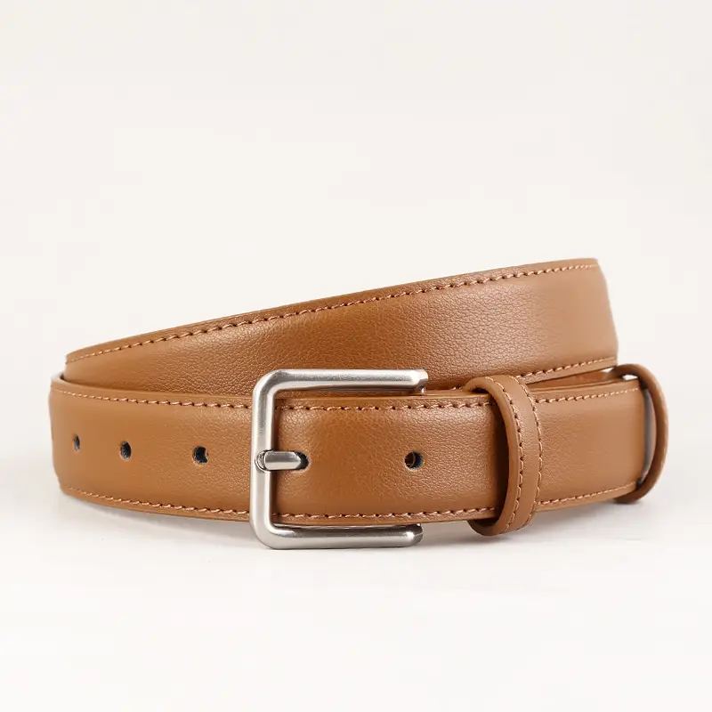 Women's Genuine Leather Belt Neutral Brown Retro Style - Image 6