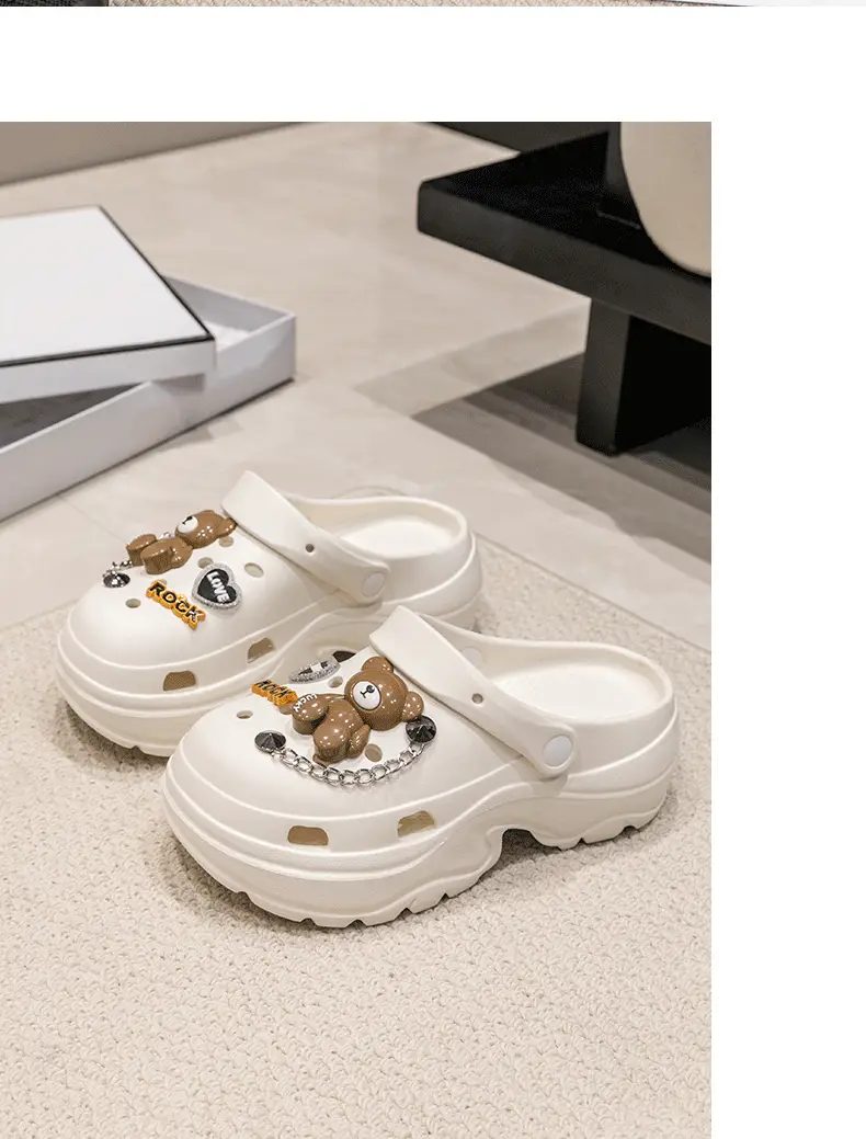 Thick-Soled Croc Shoes Women's 2024 New Anti-Slip and Deodorant Beach Heightening Eva Sandals and Slippers for Summer Outerwear — feature 17