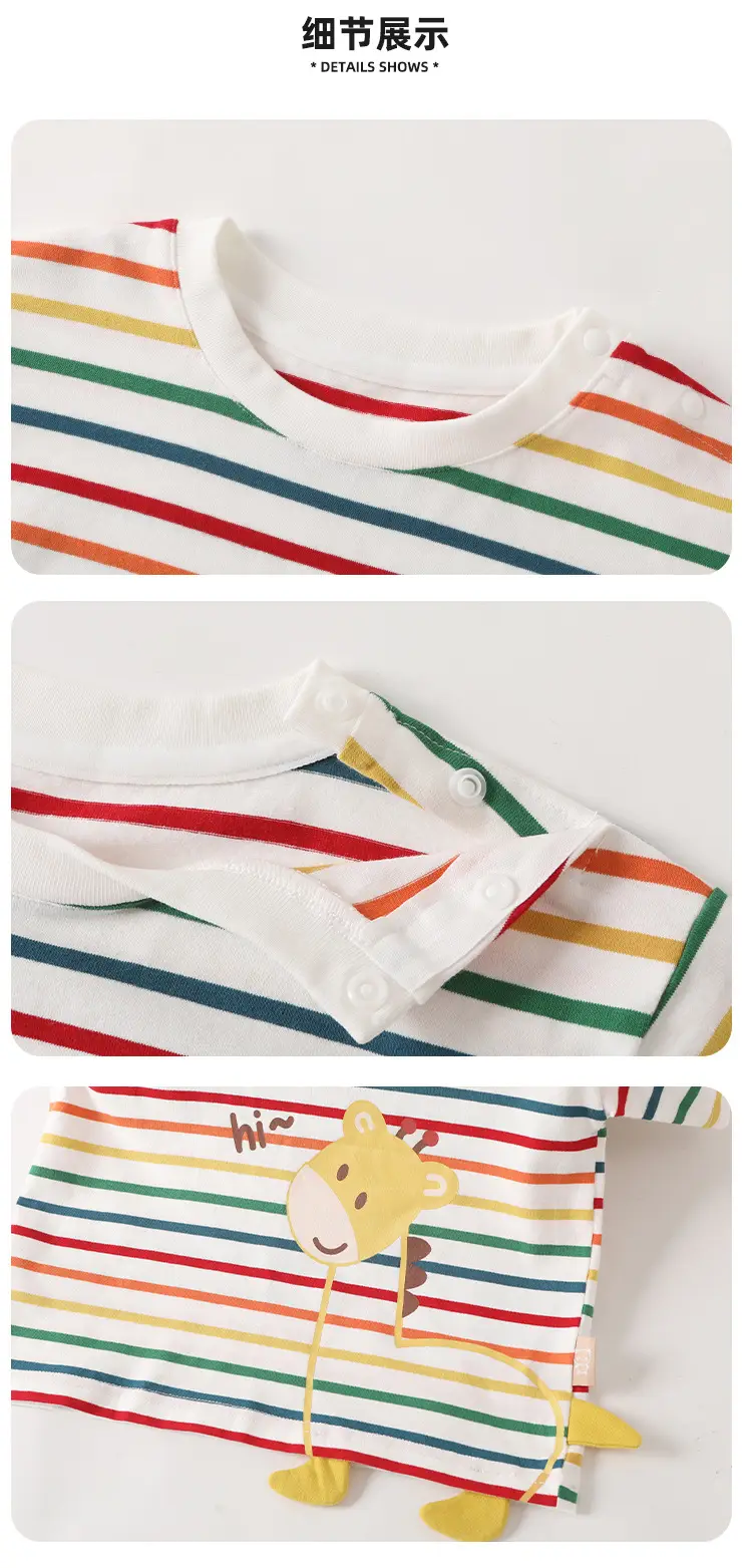 Girls Striped T-Shirt Baby Summer Casual Half Sleeve — feature 4