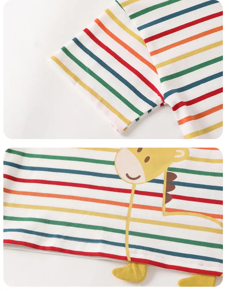 Girls Striped T-Shirt Baby Summer Casual Half Sleeve — feature 5