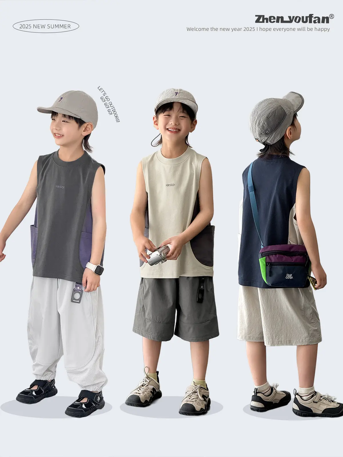 Children's Sleeveless Vest Vest T-Shirt Medium Large Quick Dry - Image 7