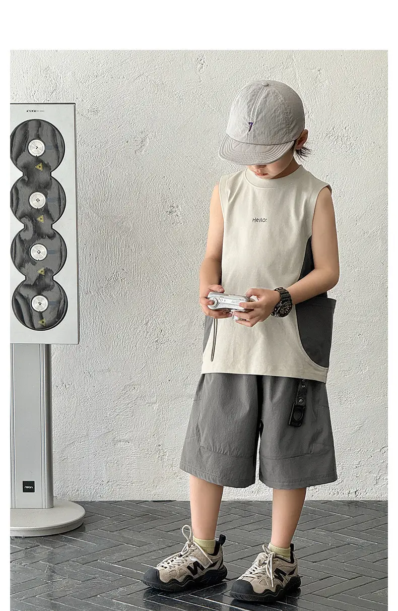 Children's Sleeveless Vest Vest T-Shirt Medium Large Quick Dry — feature 20