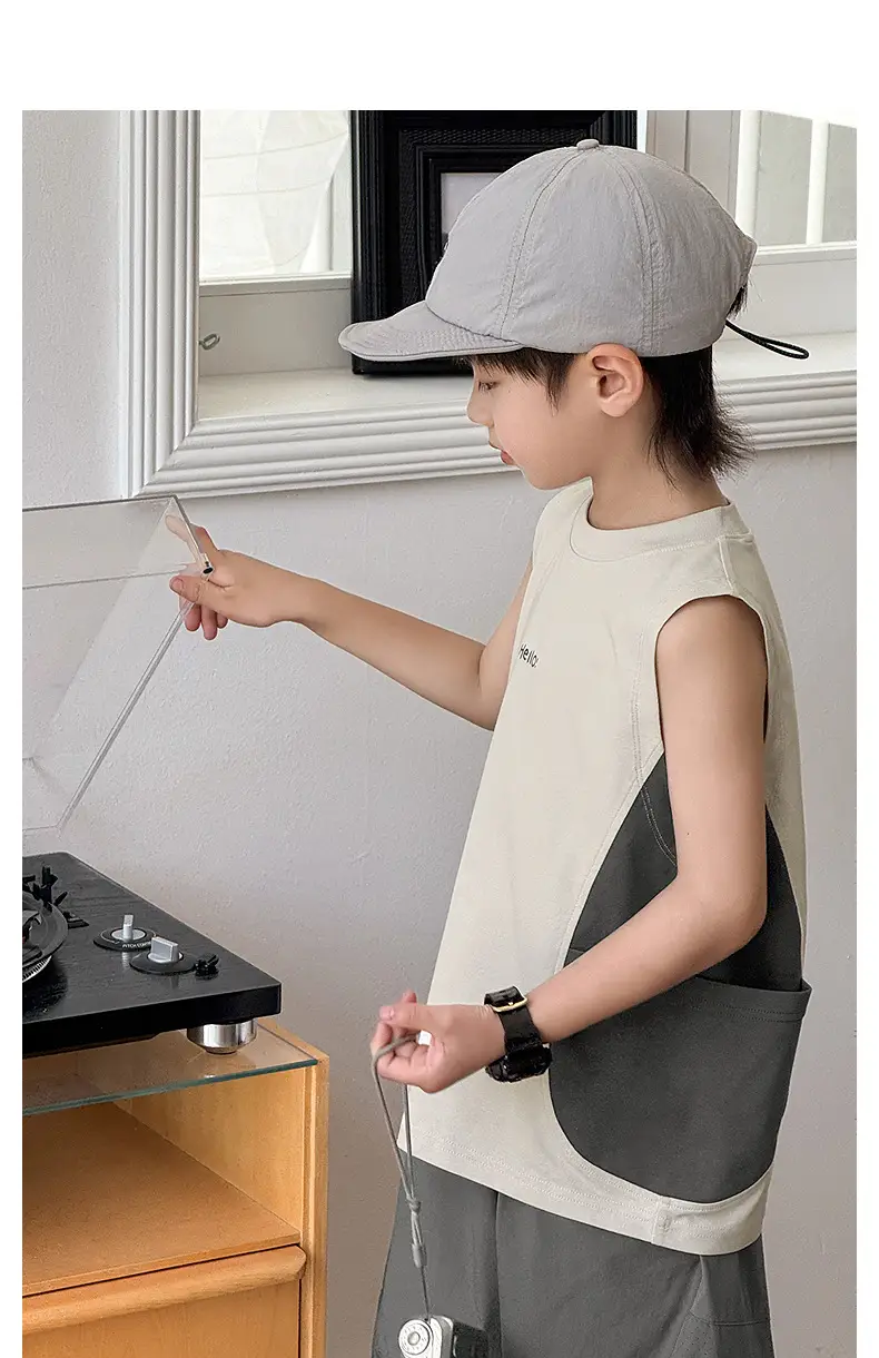 Children's Sleeveless Vest Vest T-Shirt Medium Large Quick Dry — feature 22