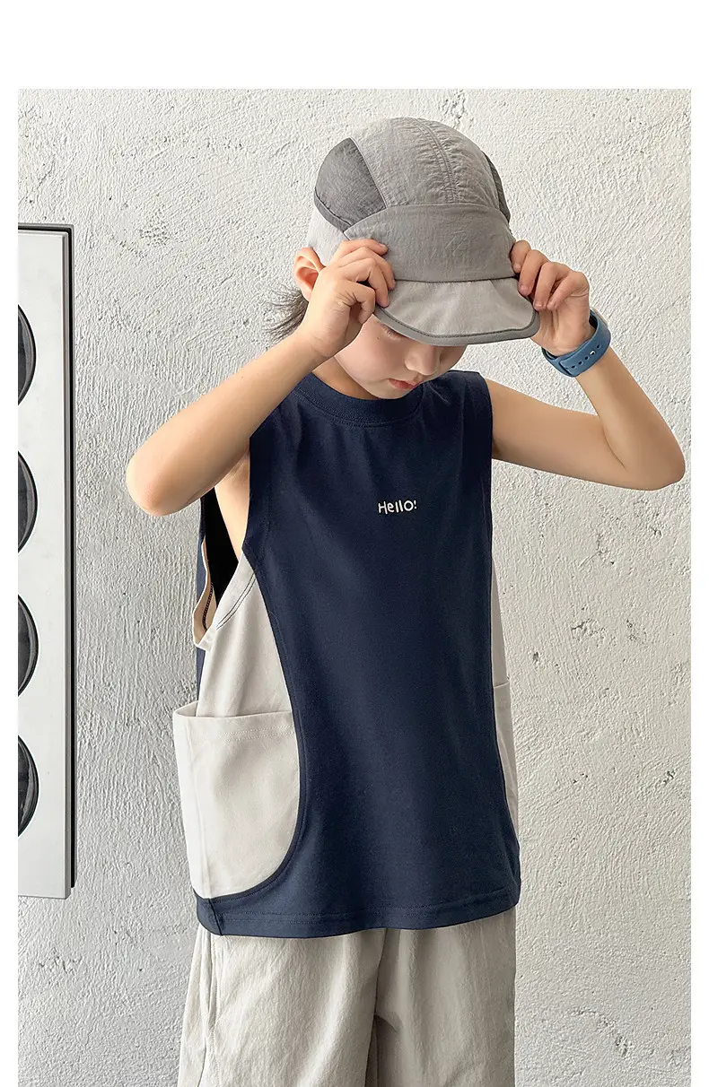 Children's Sleeveless Vest Vest T-Shirt Medium Large Quick Dry — feature 26