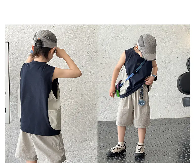 Children's Sleeveless Vest Vest T-Shirt Medium Large Quick Dry — feature 27