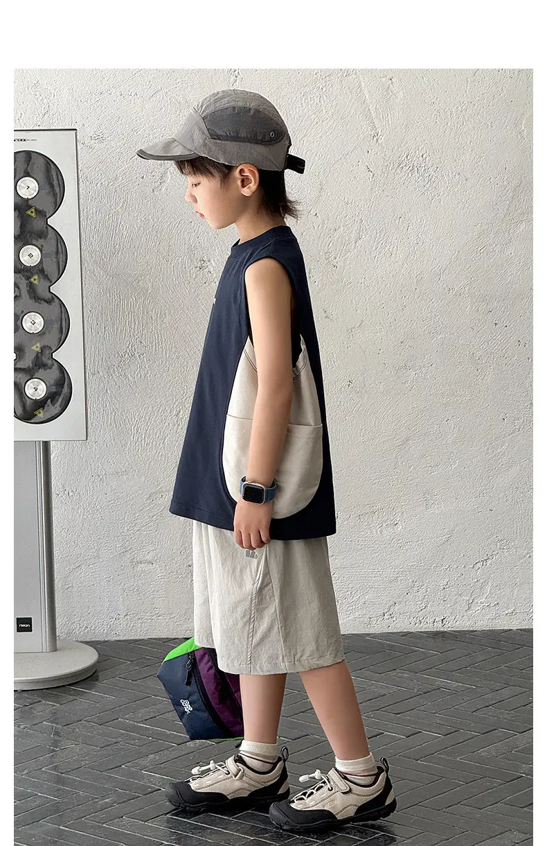 Children's Sleeveless Vest Vest T-Shirt Medium Large Quick Dry — feature 28
