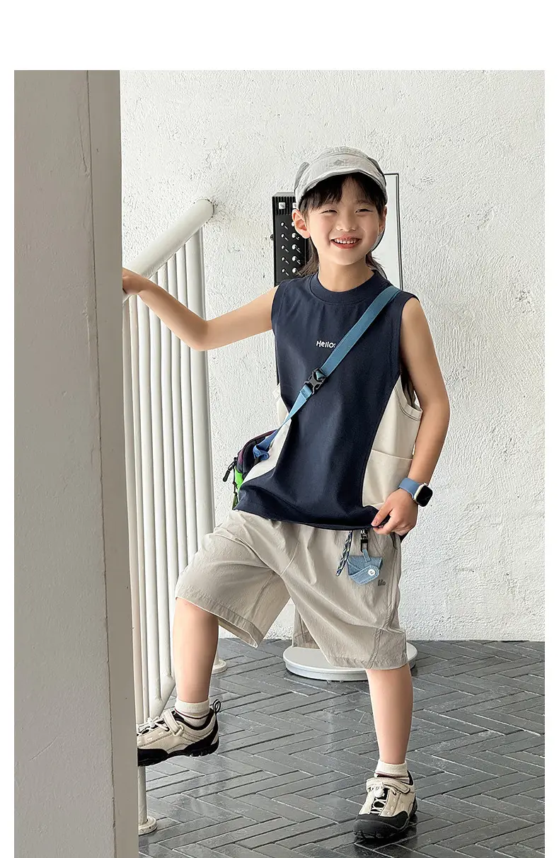 Children's Sleeveless Vest Vest T-Shirt Medium Large Quick Dry — feature 29