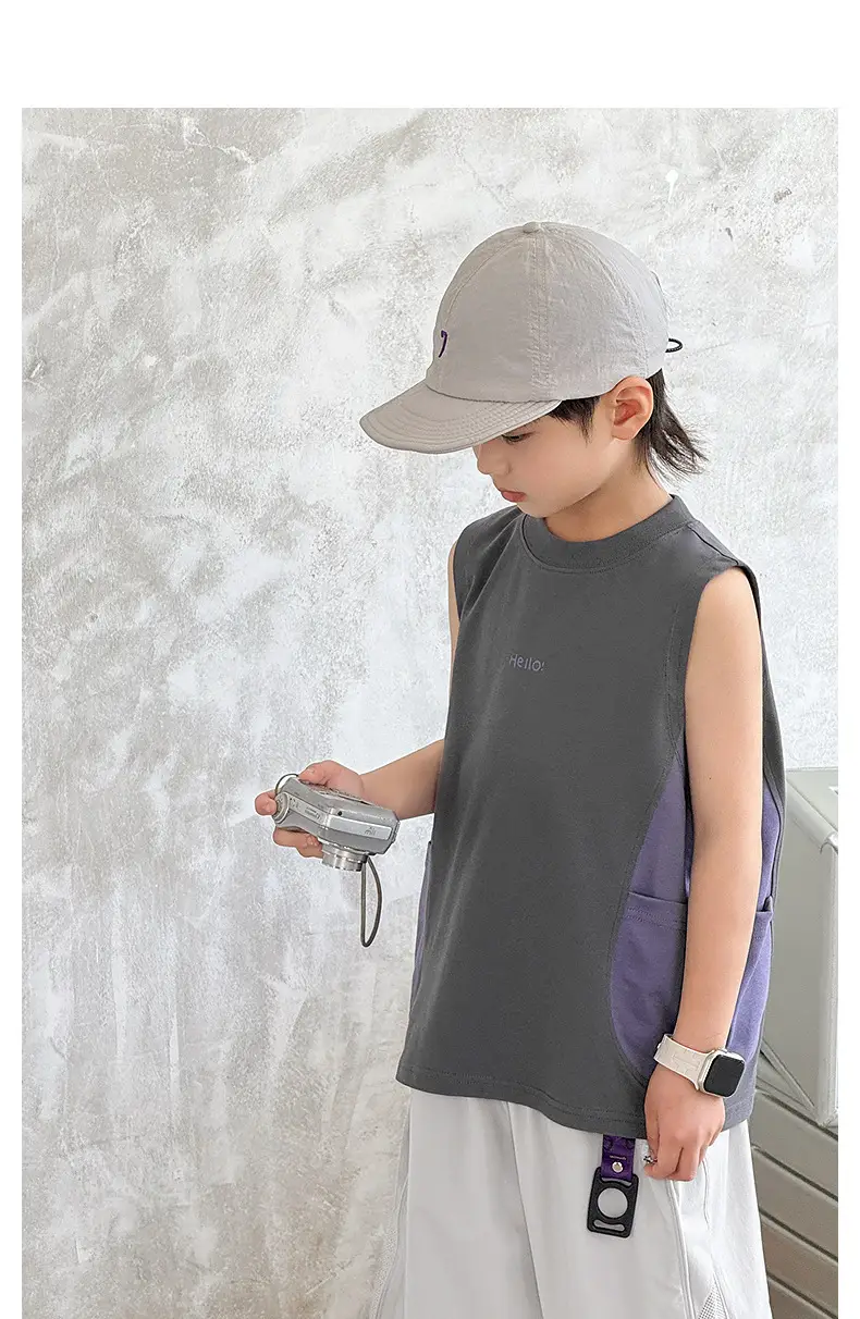 Children's Sleeveless Vest Vest T-Shirt Medium Large Quick Dry — feature 35