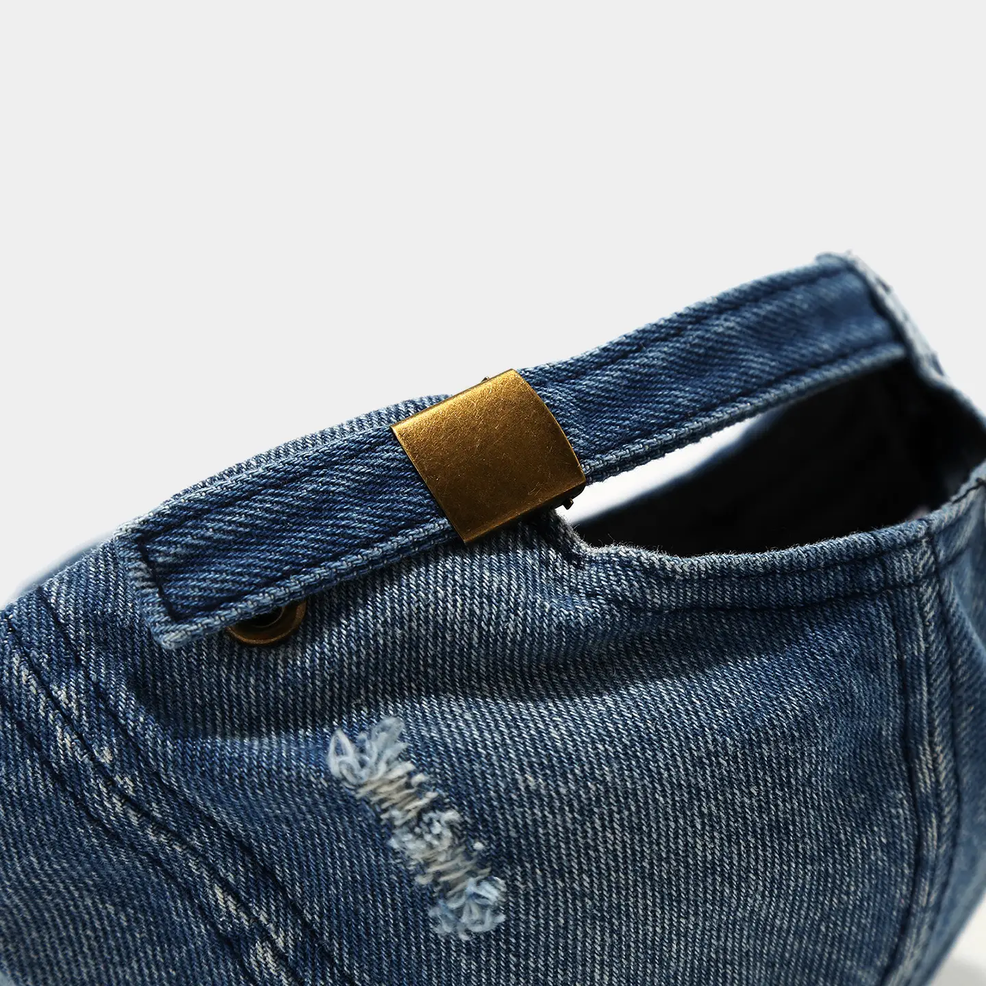 Women Denim Distressed Cap Sun Hat Blue Black — feature 7
