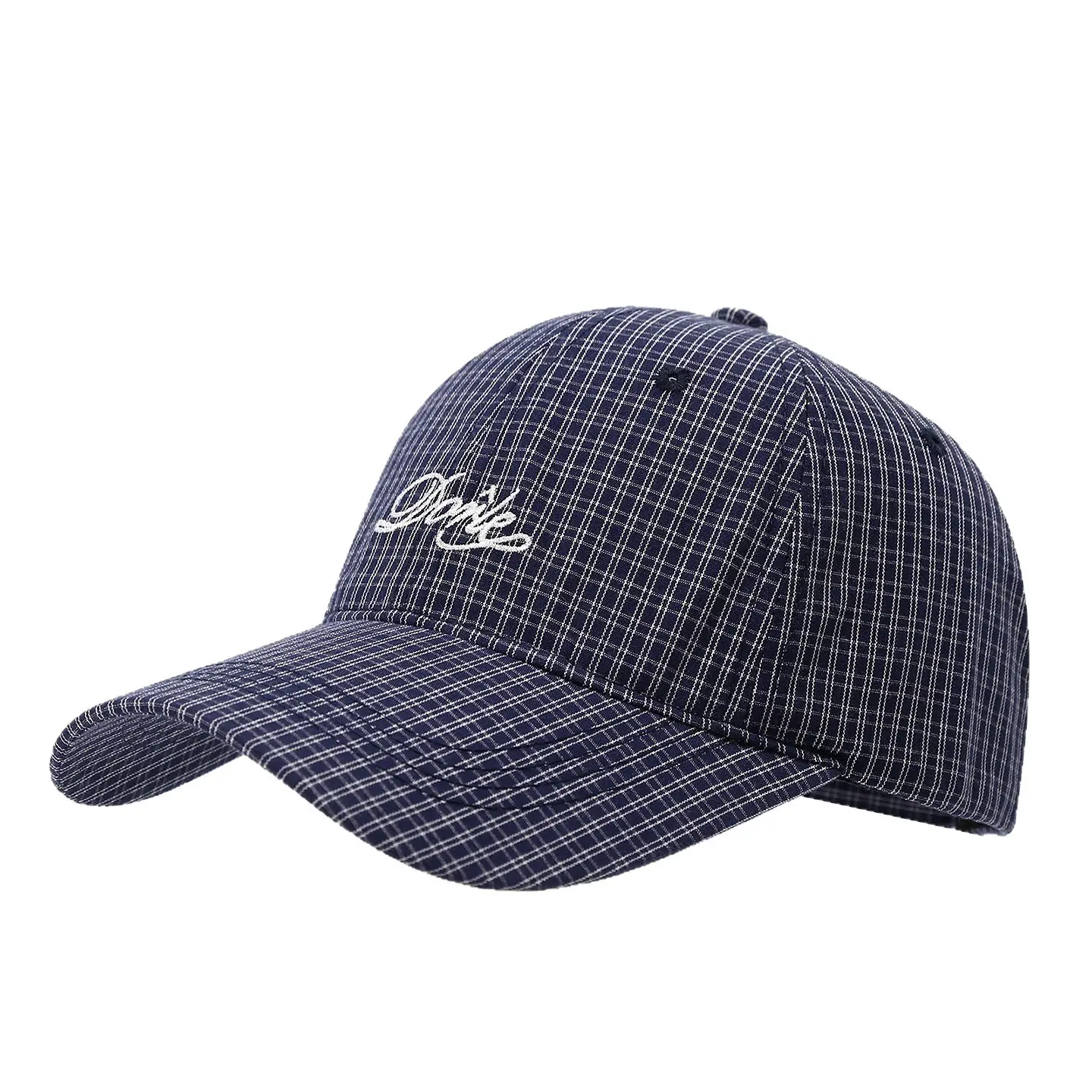 Korean Fashion Plaid Baseball Cap with Letter Embroidery - Image 6