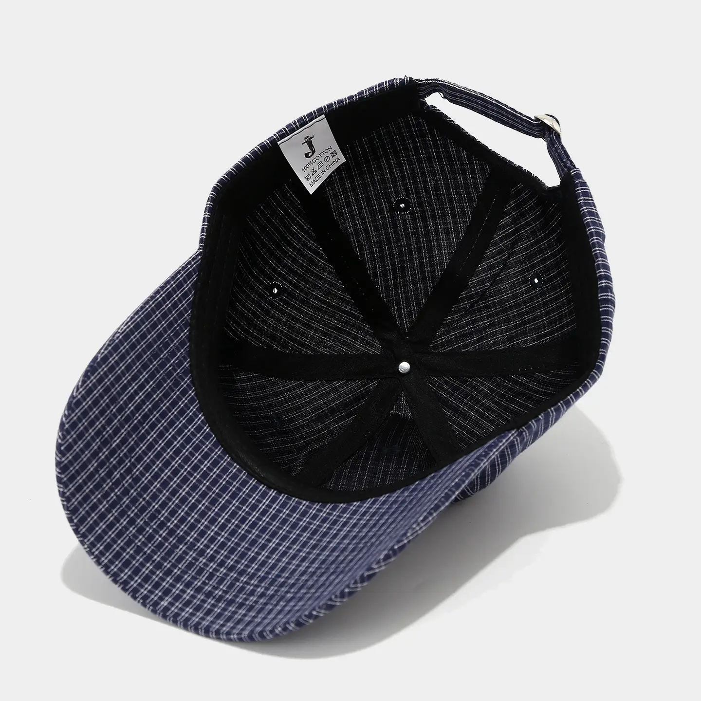 Korean Fashion Plaid Baseball Cap with Letter Embroidery — feature 10