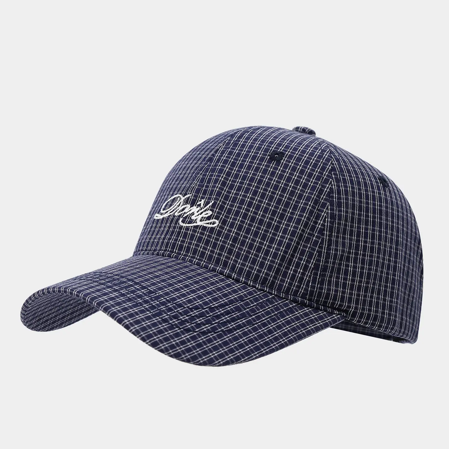 Korean Fashion Plaid Baseball Cap with Letter Embroidery — feature 8