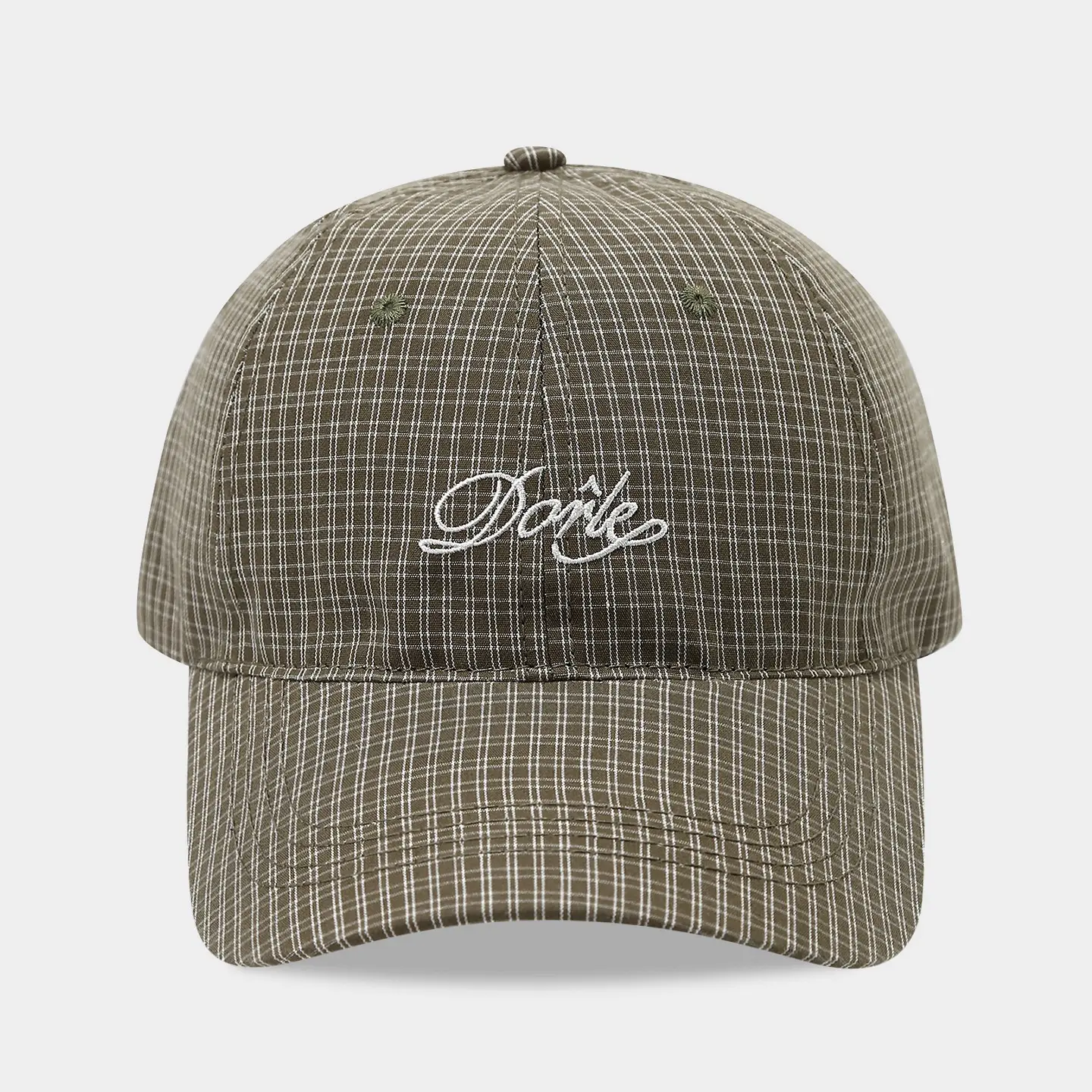 Korean Fashion Plaid Baseball Cap with Letter Embroidery — feature 6