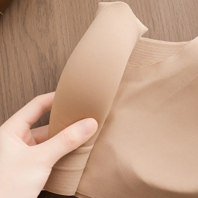 Cross-Border Summer Lightweight and Soft Liquid Foundation Jelly Gel Seamless and Non-Feeling Bra Anti-Sagging Semi-Fixed Cup Underwear