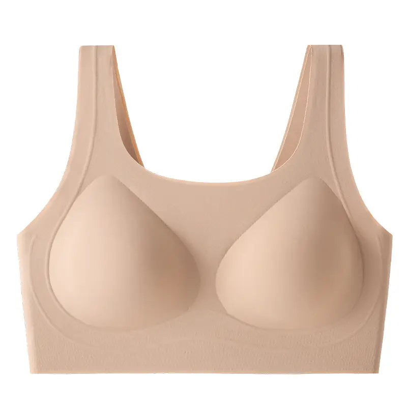 Cross-Border Summer Lightweight and Soft Liquid Foundation Jelly Gel Seamless and Non-Feeling Bra Anti-Sagging Semi-Fixed Cup Underwear