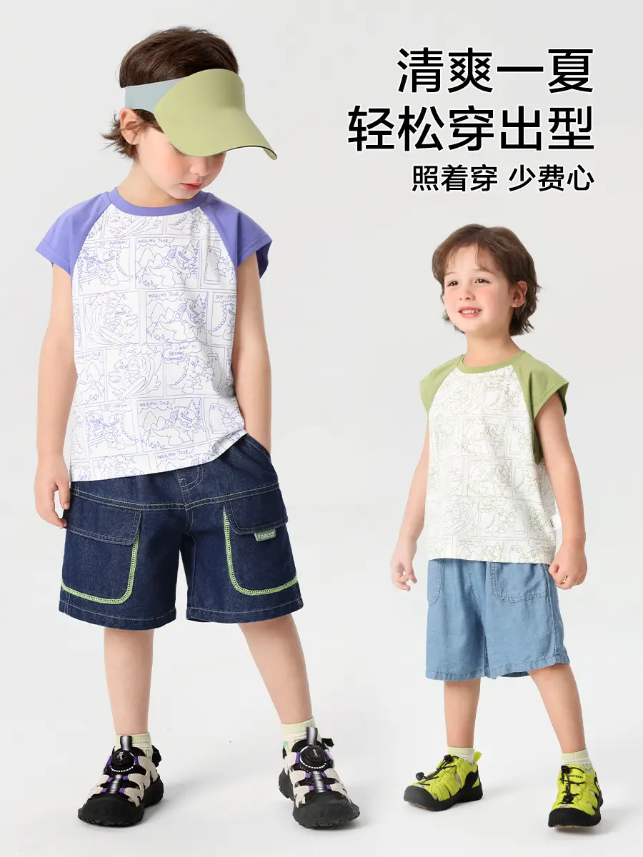 Right European Boys Blue Tencel Denim Shorts