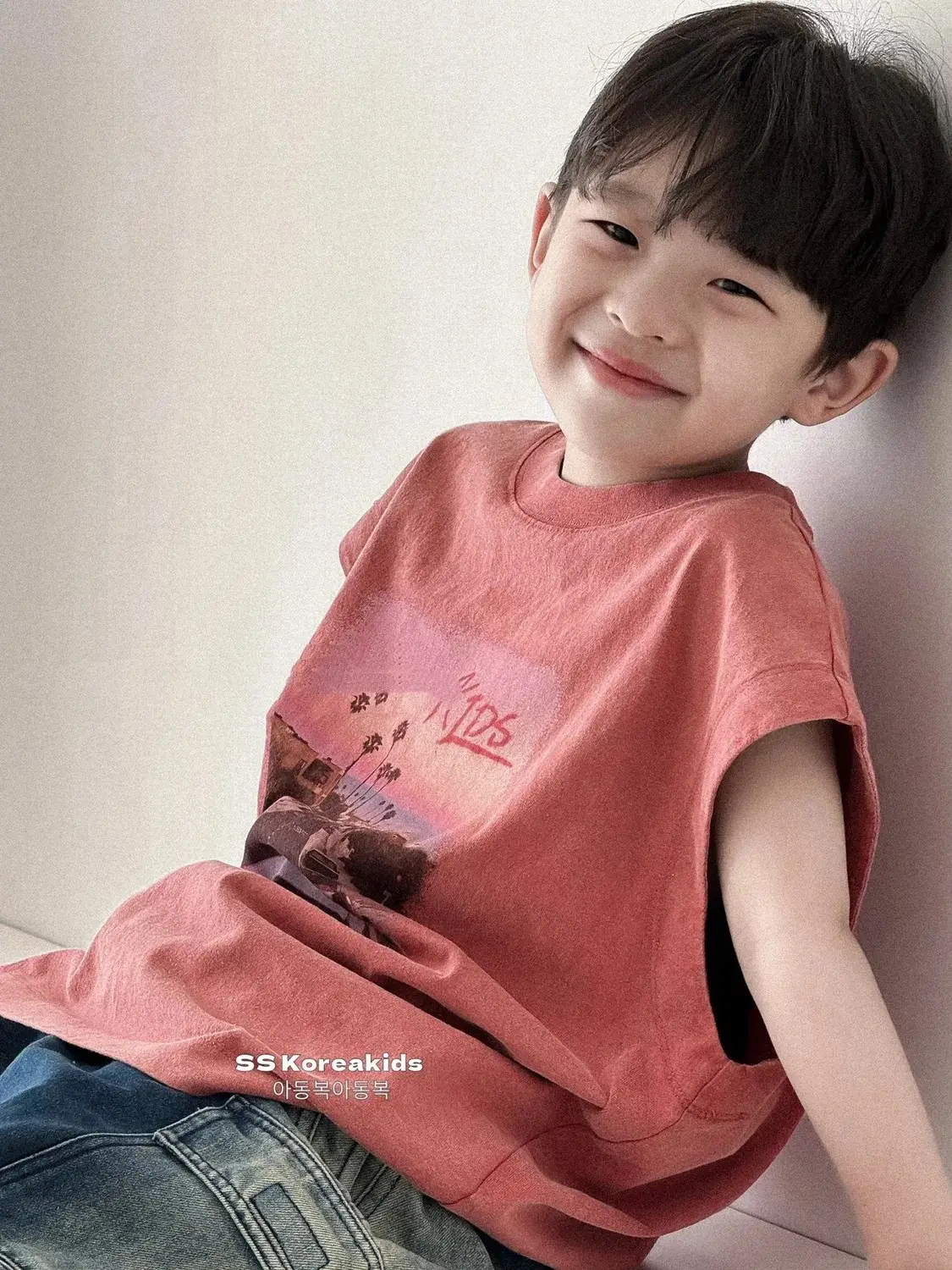 Children's Sleeveless T-Shirt Pink Medium Large Pure Cotton 2025 — feature 1