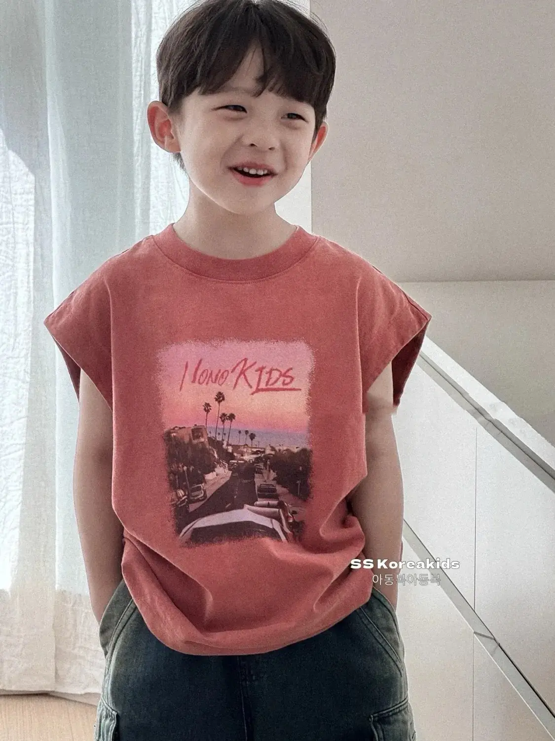 Children's Sleeveless T-Shirt Pink Medium Large Pure Cotton 2025 — feature 10