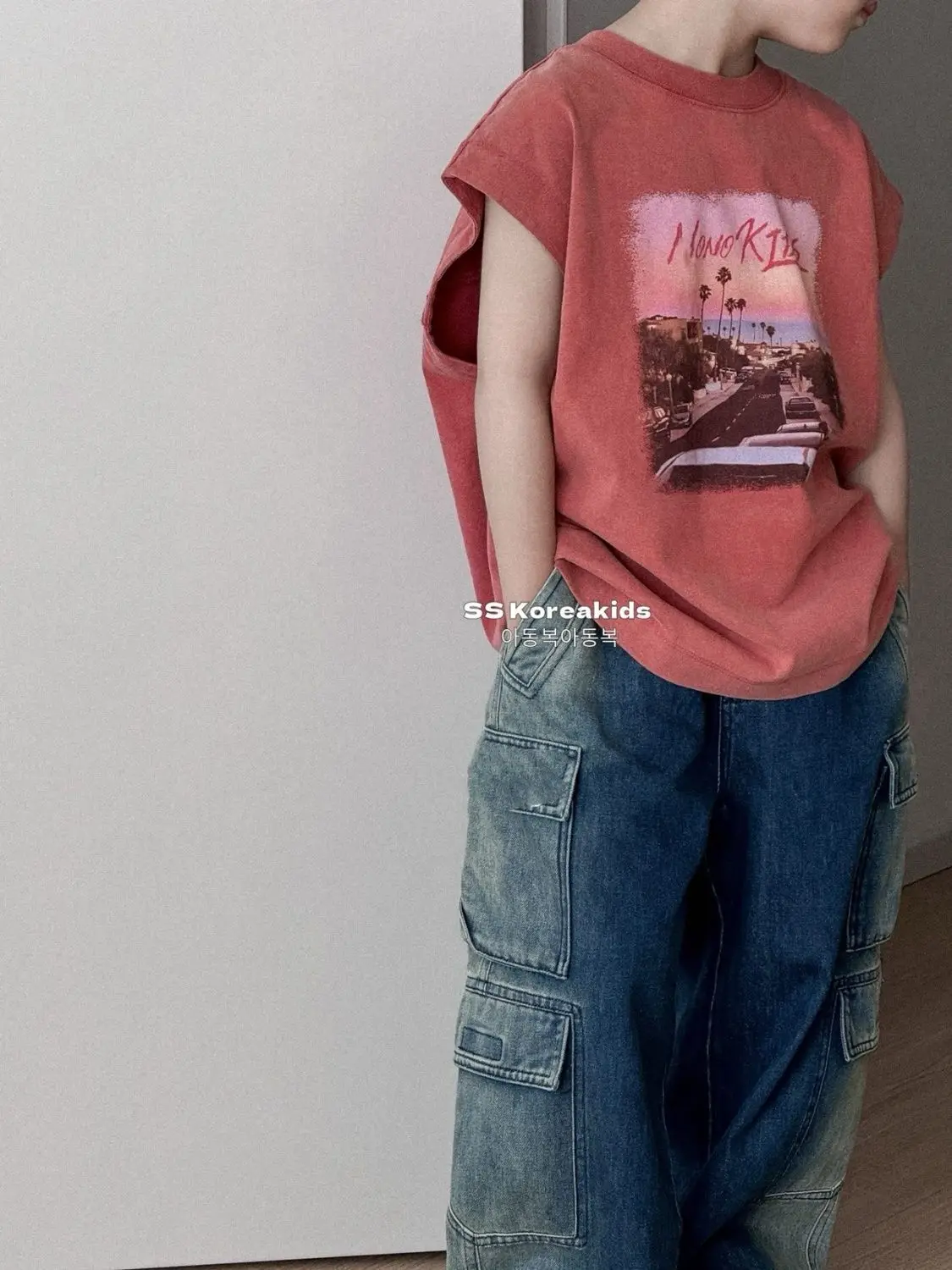 Children's Sleeveless T-Shirt Pink Medium Large Pure Cotton 2025 — feature 9